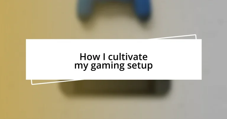 How I cultivate my gaming setup