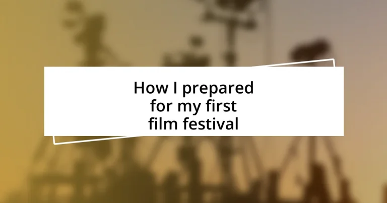 How I prepared for my first film festival