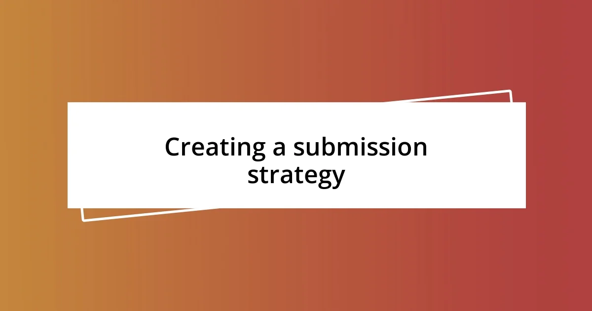 Creating a submission strategy