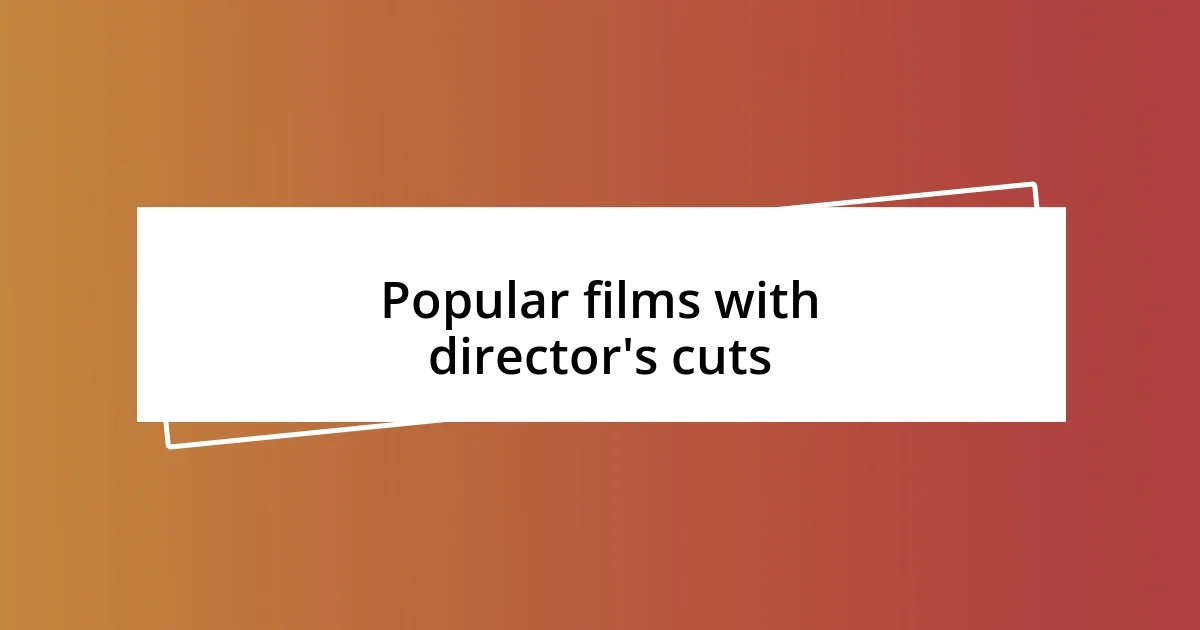 Popular films with director