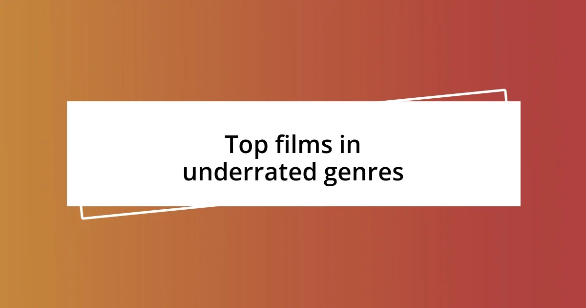 Top films in underrated genres